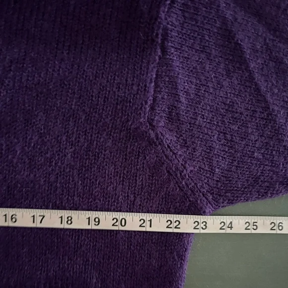 VTG Cherry’s 80s Womens Plum Purple Wool Sweater Colorful Grannycore Mockneck - Picture 5 of 6